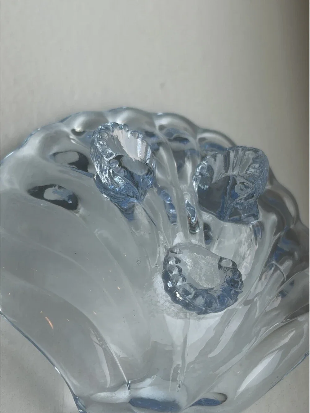 Vintage Cambridge Caprice Moonlight Blue Glass Shell Open Salt Dish, Set of 4